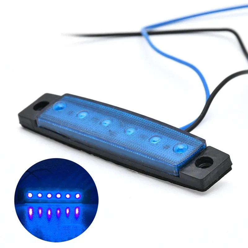 Emitting Color: green - 1Pcs Truck Trailer Side Marker Indicators clearance Light Car Brake Rear Highlight Tail Light 6LED 12V/24V Warning Signal Lamp