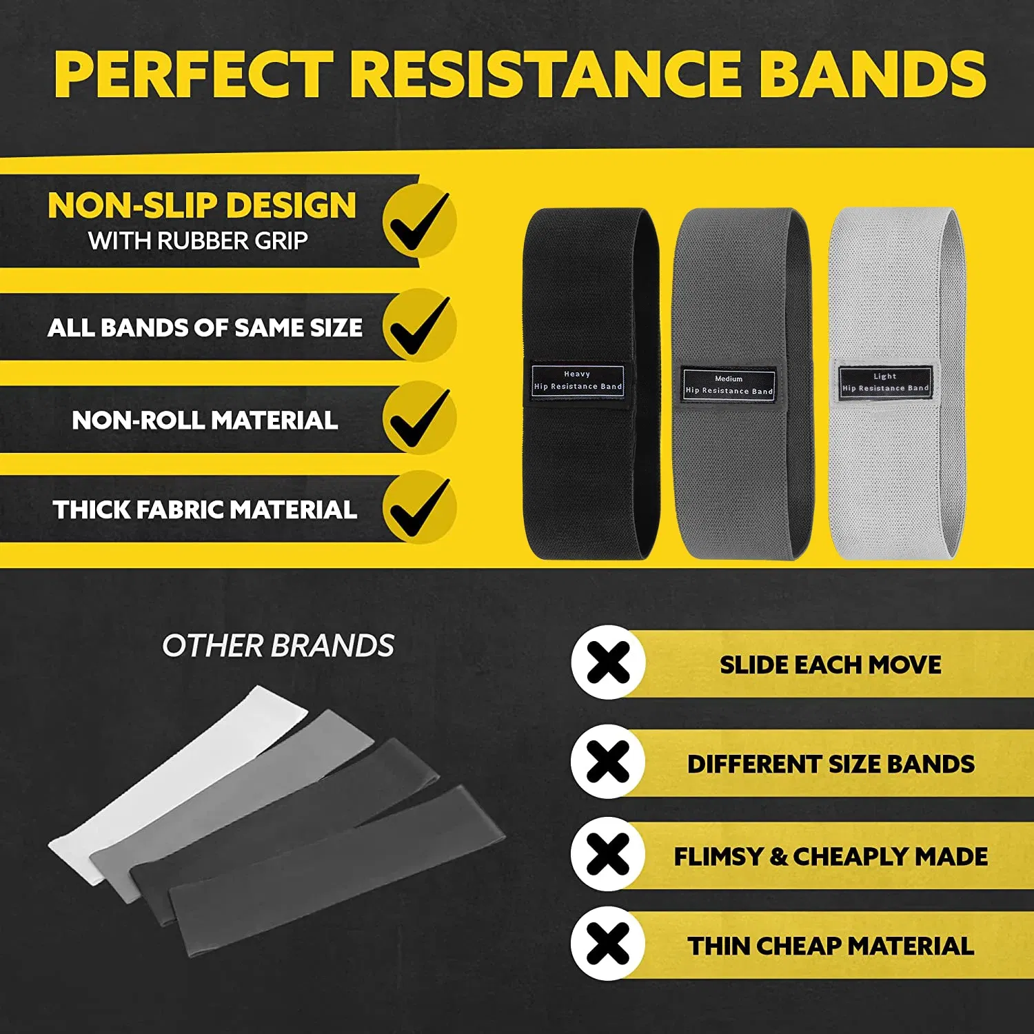 Color: MULTI - Fabric Resistance Hip Booty Bands Glute Thigh Elastic Workout Bands Squat Circle Stretch Fitness Strips Loops Yoga Gym Equipment