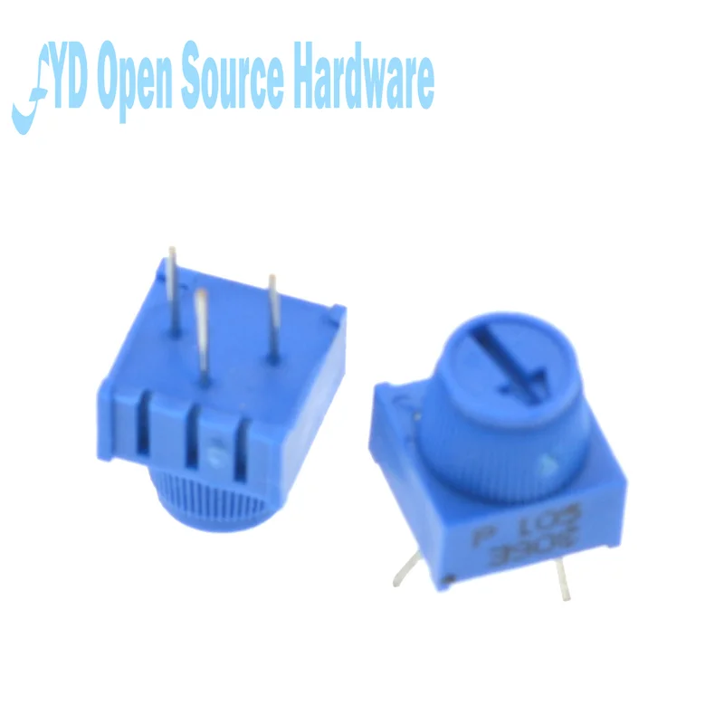 Resistance: 100K Ohm - 3386P-1-103 1k 2k 5k 10k 20k... 0.5W, 1/2W PC Pins Through Hole Trimmer Potentiometer Cermet 1 Turn Top Adjustment 5PCS/LOT