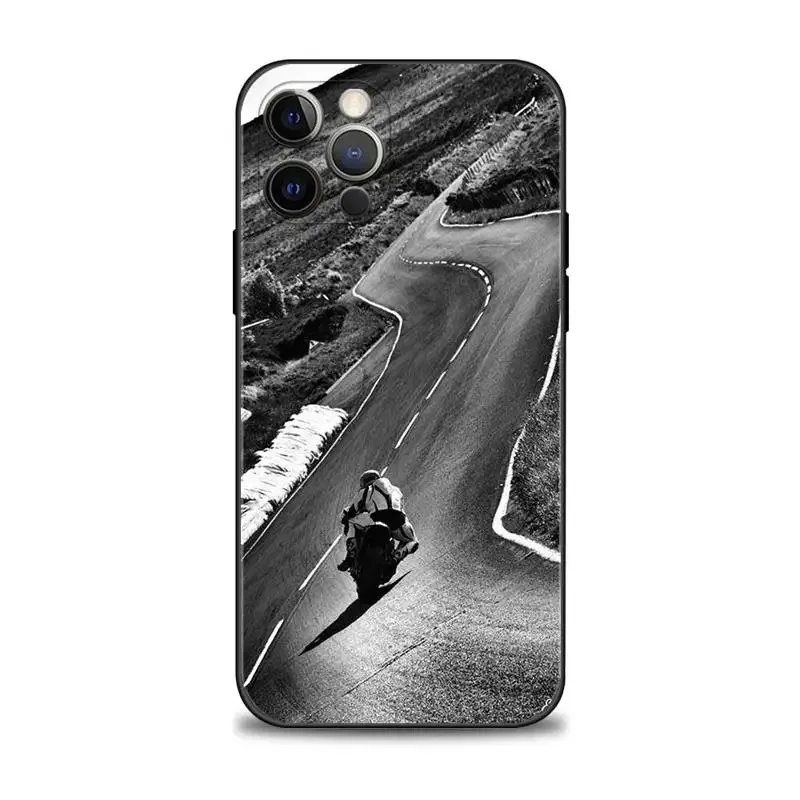 Color: black, Material: PVC - Moto Cross Motorcycle Sports Phone Case For iPhone 16 15 14 13 12 11 Pro Max XS X XR Plus Mini Luxury Black Soft Cover Funda