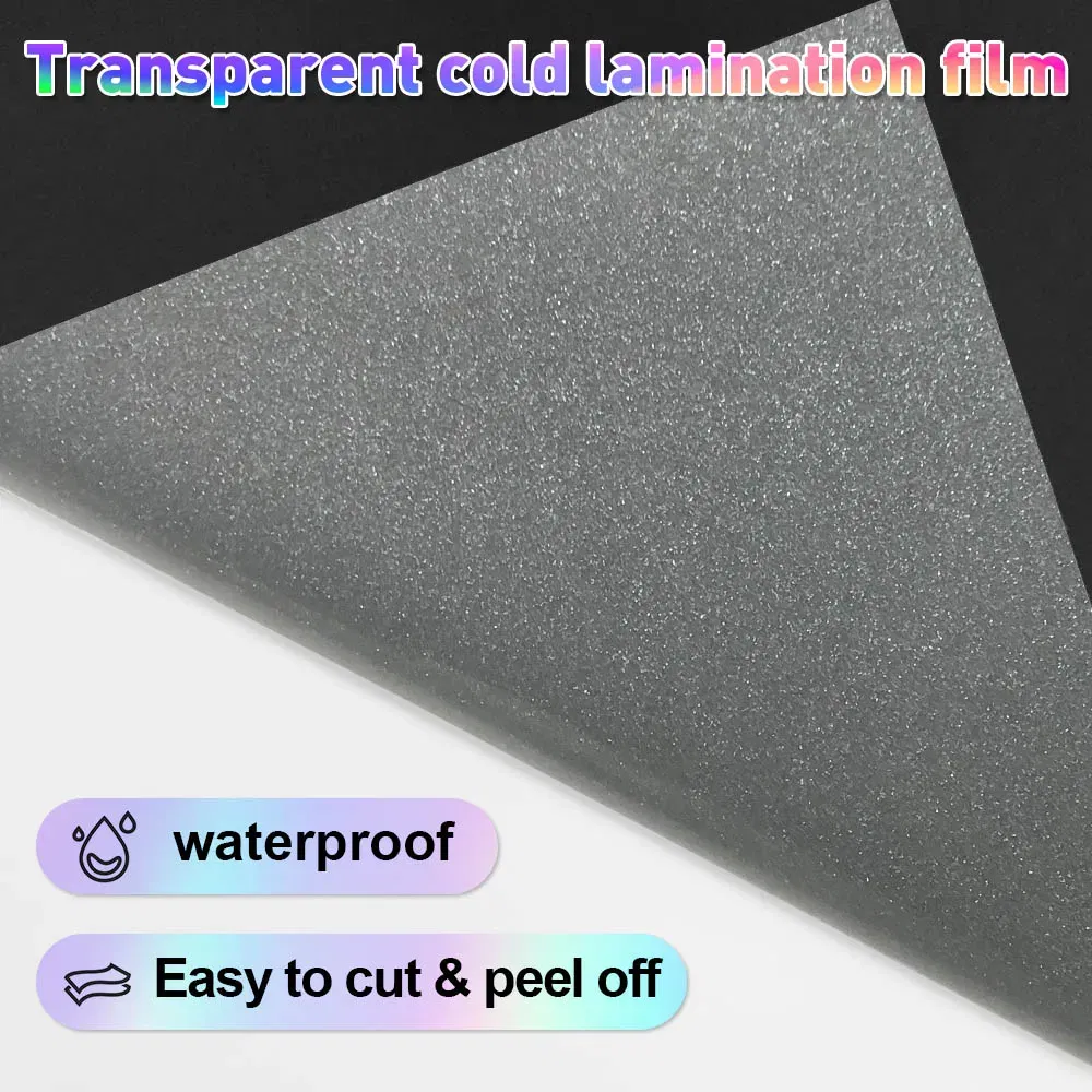 Color: light yellow - 10 Sheets Cold Laminating Film Paper A4 Sheet Self Adhesive Sticker Protect Photo Waterproof Transparent Star Lamination Film