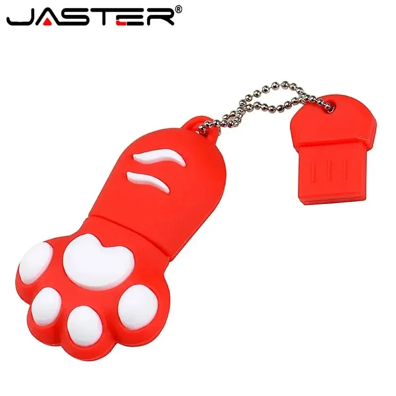Capacity: 32GB, Color: Blue - JASTER Cute Cat Claw USB Flash Drive 64GB Cartoon Memory Stick 32GB Creative Gift Pen Drive 16GB Pink Silicone External Storage