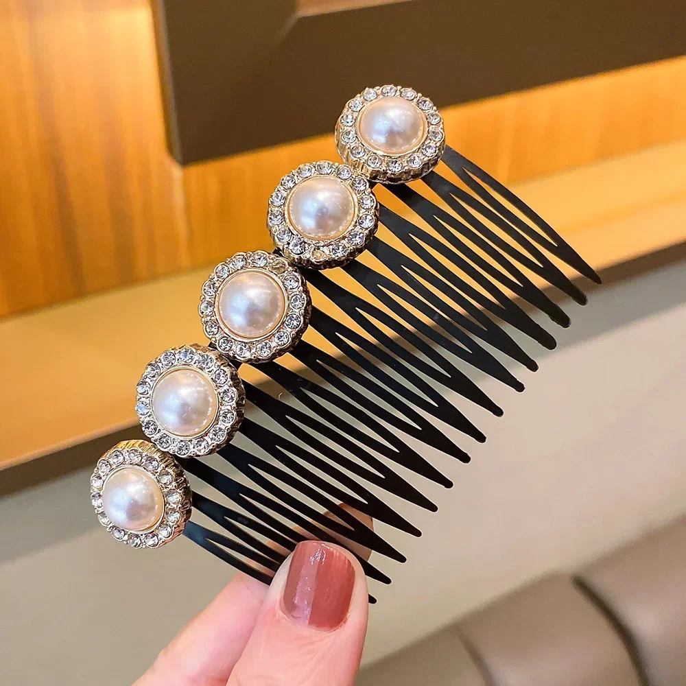 Color: Dark Brown - Hair Combs Bangs Hair Clips Non-slip Broken Hair Pins for Women Girl Back Head Headdresses Korean Hairs Accessories New Headwear