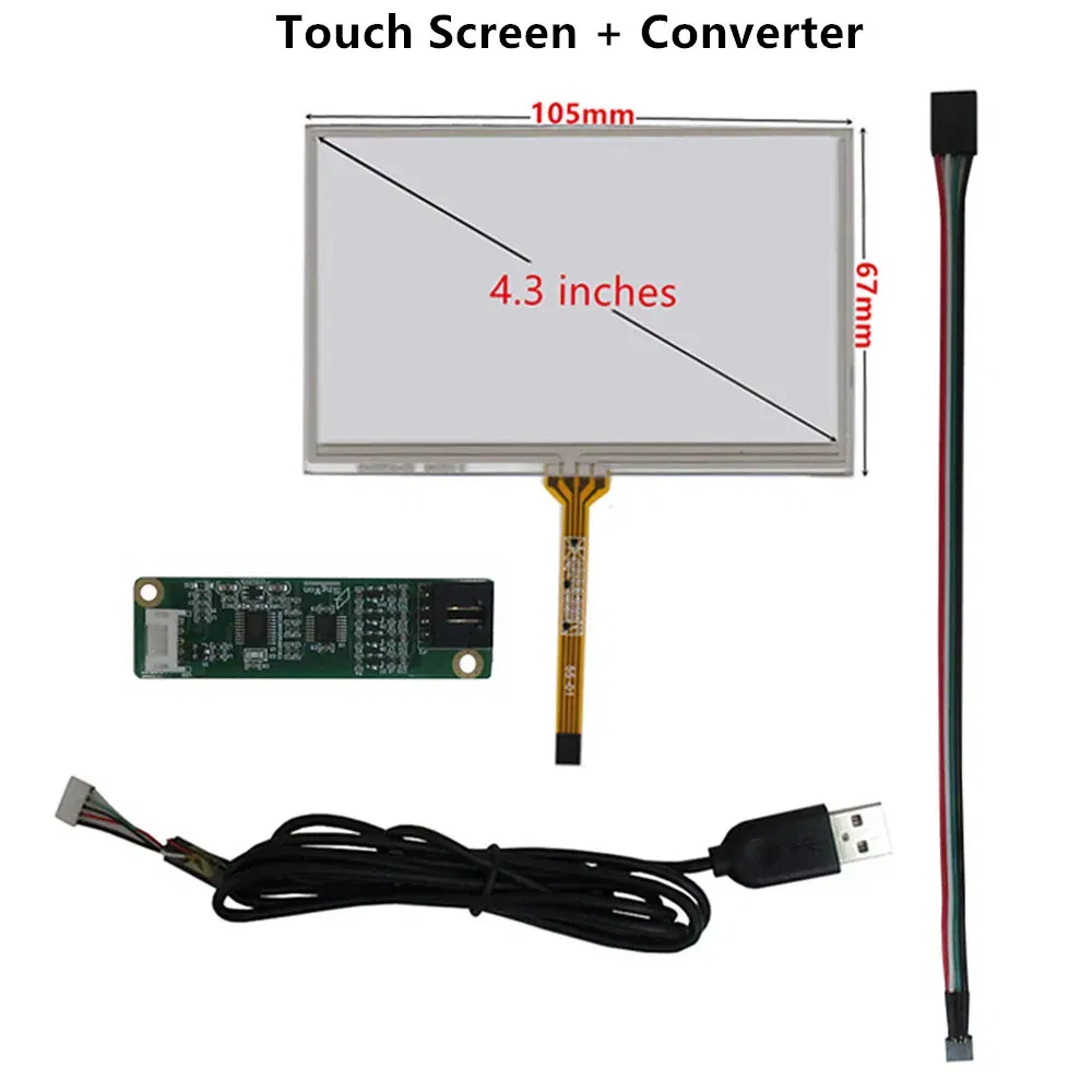 Color: black - 3.5/4.3/5/6.2/7/8/9/10.1 Inch Raspberry Pi Industrial Equipment PC Car Resistance Digitizer Touch Screen Panel USB Driver Board
