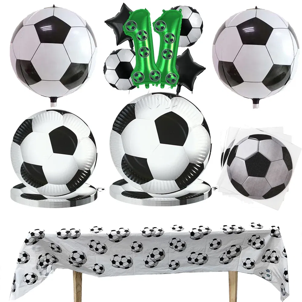 Color: Blue, Capacity: 480ml - Soccer Party Disposable Tableware Paper Plates Cups Napkins Football Party Supplies Soccer Birthday Party Decoration