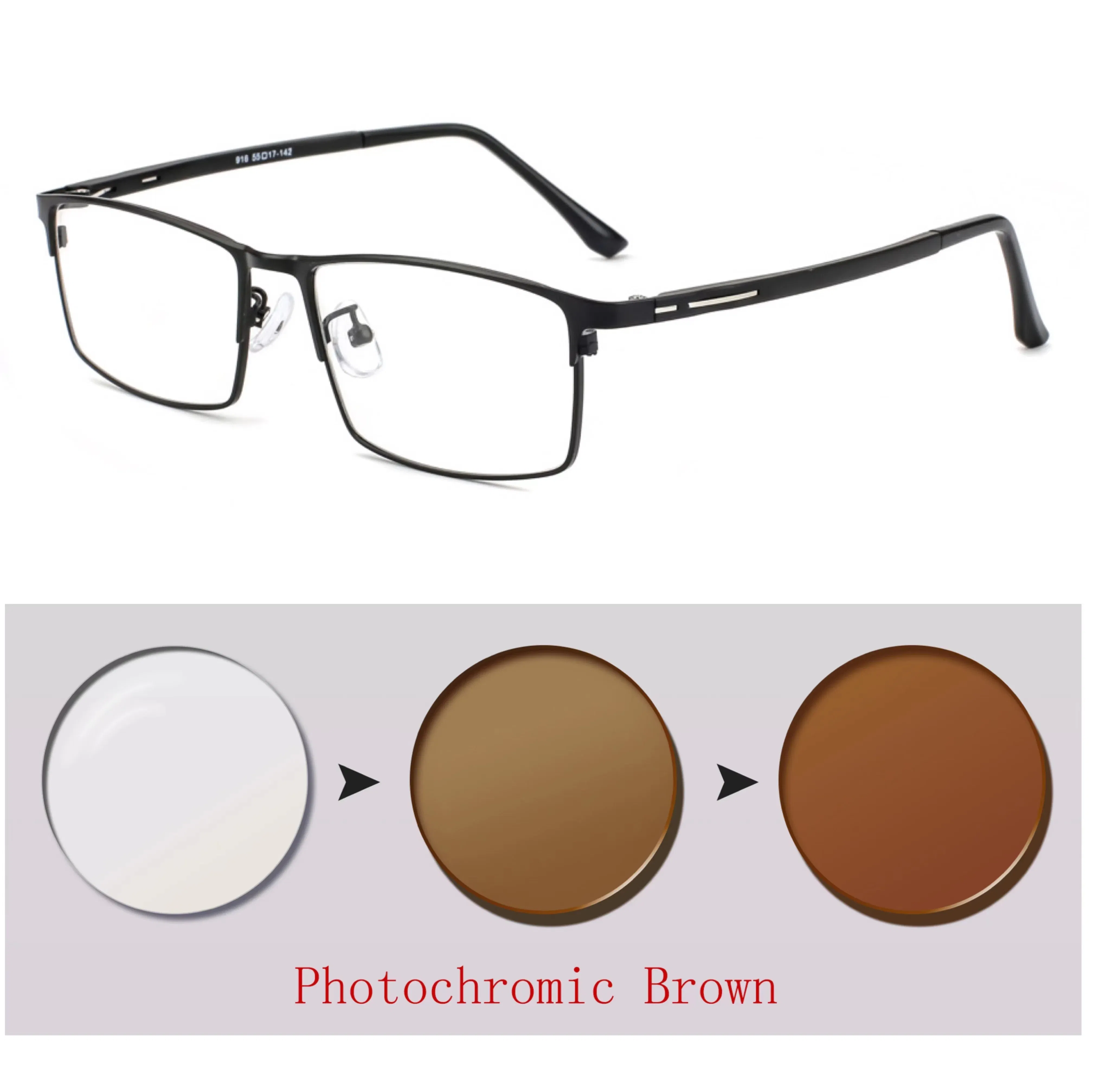 Frame Color: GRAY, Ships From: CHINA, Eye Prescription: +100 - Photochromic glasses Men's reading glasses Finished glasses Student myopia glasses 0 + 0.5 + 1 + 1.25 + 1.5 + 1.75 + 2