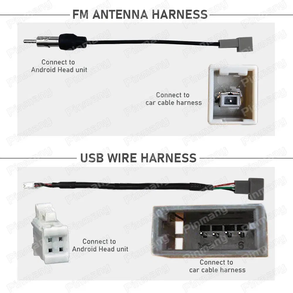 Color Name: WHITE - Car Radio Cable HYC5 Audio Power Wire Harness adapter with rear camera CVBS input for KIA Ceed Hyundai i30 i40 ix35 AVN headunit