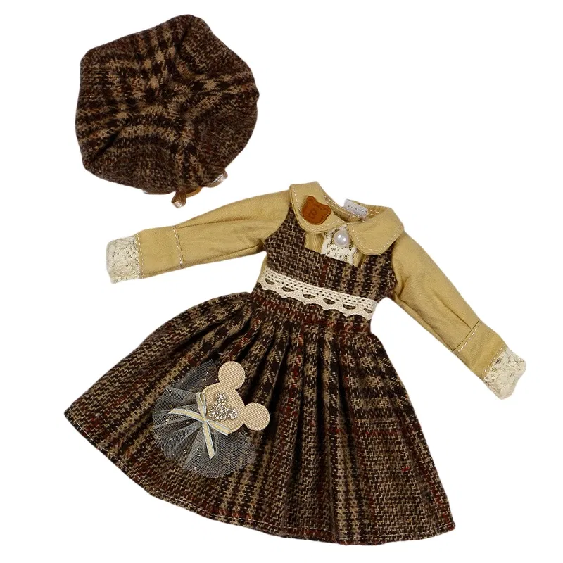 Color: Garnet - 30CM BJD Doll Clothes Girl Dress Up Makeup DIY Toys Accessories Dress Princess Doll House Set Children Humanoid Doll Girl Gifts