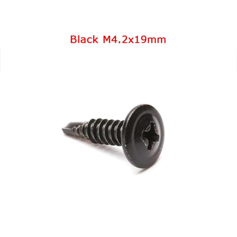 Color Name: WHITE - Carbon Black/Silver Steel Phillips Head Self-tapping M4 M5 screws Fits For universal Car Rear Bumper lip Diffuser Installation