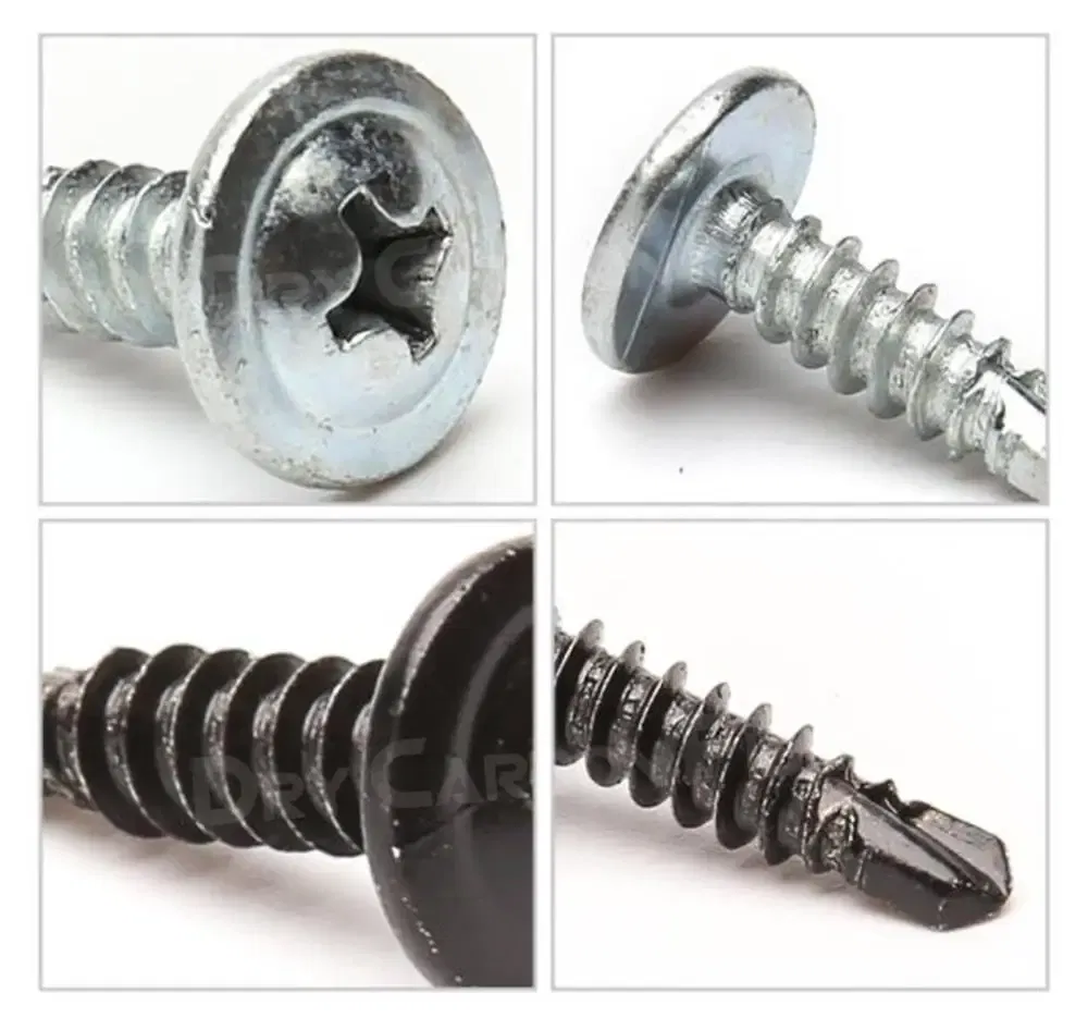 Color Name: WHITE - Carbon Black/Silver Steel Phillips Head Self-tapping M4 M5 screws Fits For universal Car Rear Bumper lip Diffuser Installation