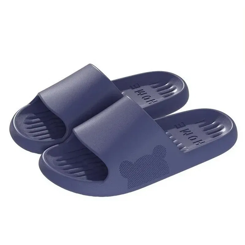 Color: Grass-Green, Shoe Size: 42 - Soft Slippers Couples Home Outdoor Slipper Summer Women Bedroom Thick Bottom Shoes Beach Sandals Men Flip Flops Shower Shoes