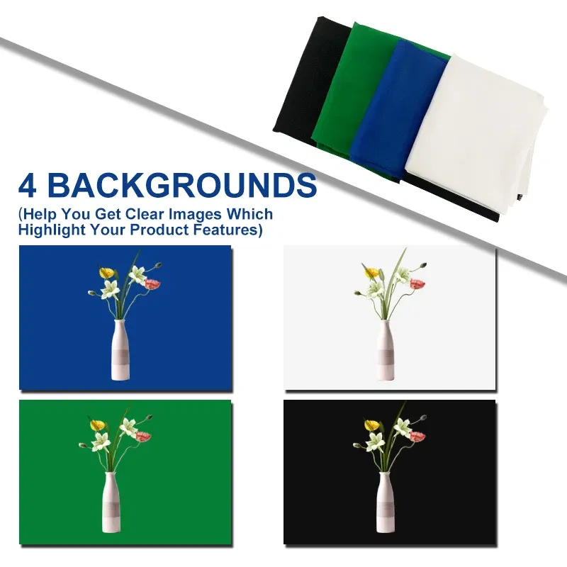 Color: Black, Ships From: GERMANY - Home Photo Studio Box 40cm/60cm Led Lightroom Dimming Folding Softbox Light Tent With 4 Colors Backdrops For Product Photography