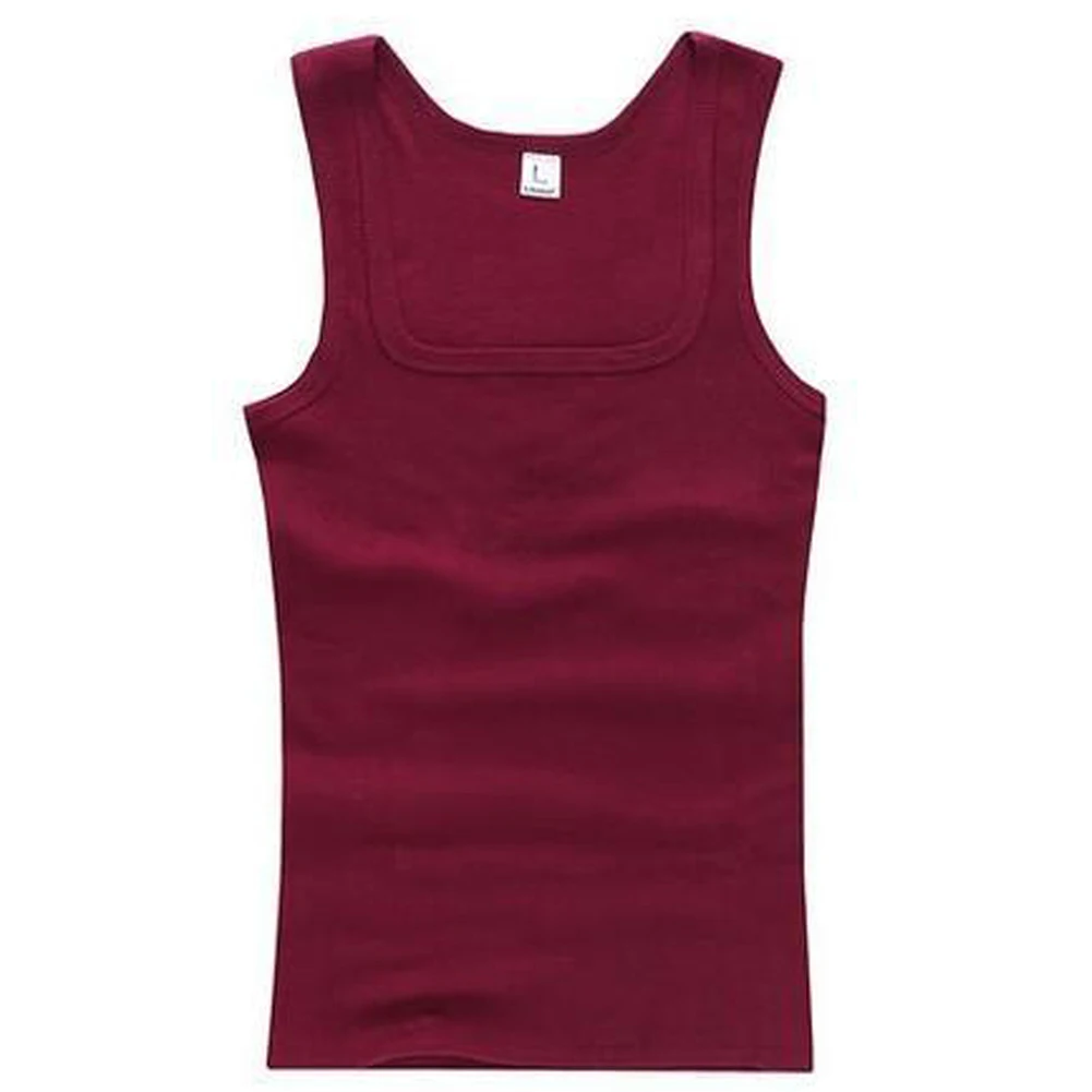 Color: Burgundy, Size: M - 2024 Summer Plus Size Men Clothing Tank Tops Black White Gray Singlets Sleeveless Fitness Men Vest Casual Bodybuilding Vest New