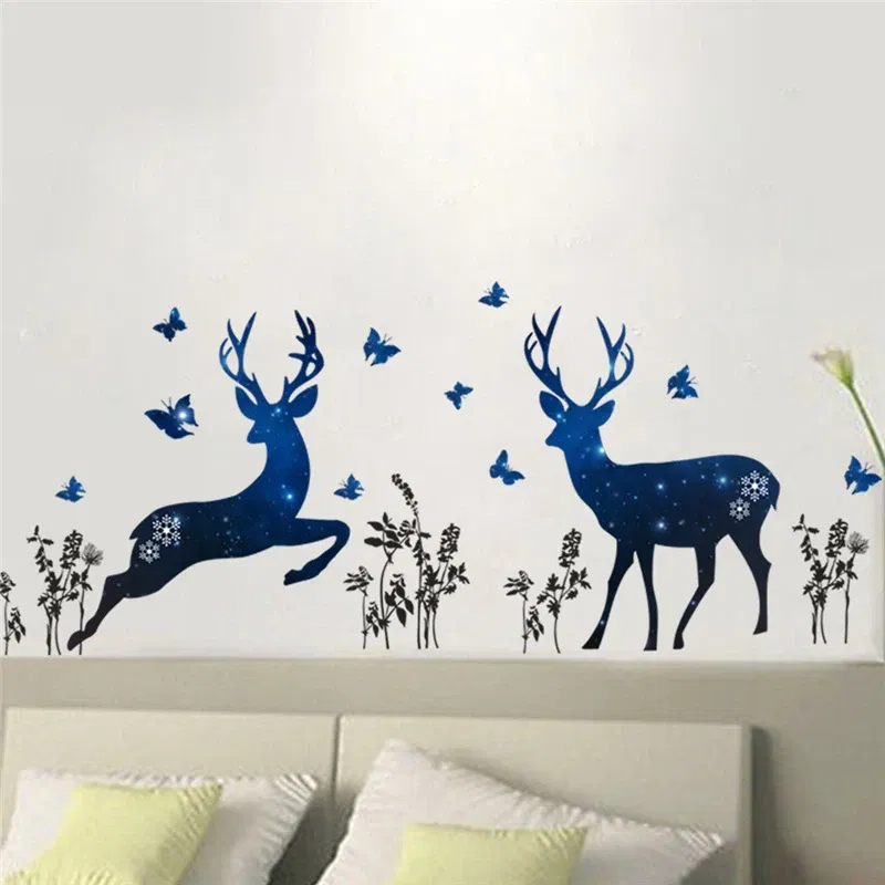 Color: VIOLET/?«?—?…° - Funny Animals Bird Swinging Wall Stickers Kids Room Decoration Diy Cartoon Monkey Giraffe Lion Mural Art Pvc Posters Home Decals