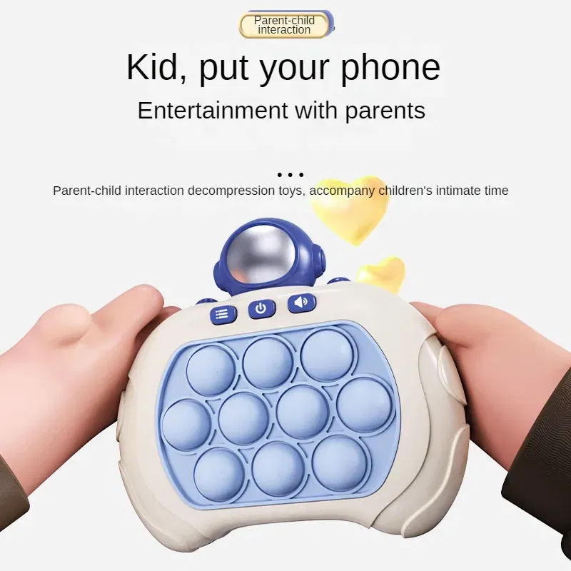 Color: Transparent - 999 Level Electronic Pop Quick Push Bubbles Game Machine Kids Cartoon Fun Squeezing Toys Anti Stress Sensory Bubble Toy Gifts