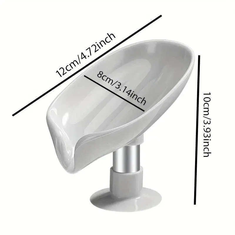 Color: Sky blue - 1-2Pcs Drain Soap Holder Bathroom Items Leaf Shape Wall Soap Dish for Bathroom Punch-free Suction Cup Standing Things the Home