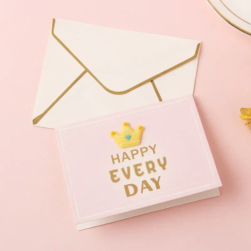 Color: Navy Blue - Holiday greeting card Valentine's Day Qixi flower baking birthday thank you message greeting card Invitations Party Supplies
