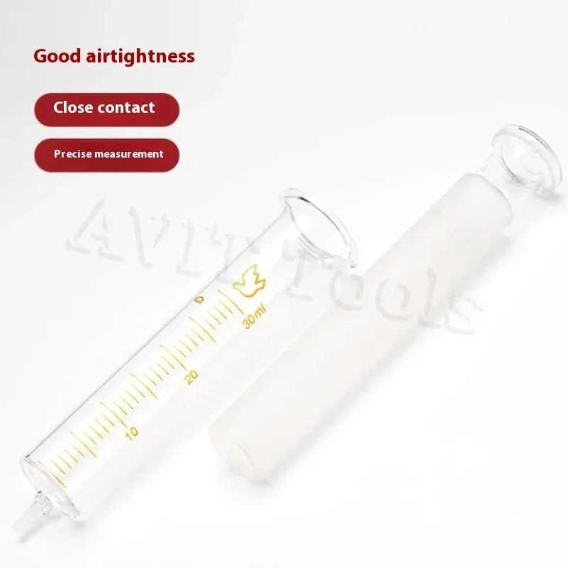 Color: Red - Glass Syringe 1ml 2ml 5ml 10ml 20ml 30ml Syringe Metal Needle Welding Oil Container Glass Push Rod Mobile Phone Repair Tools