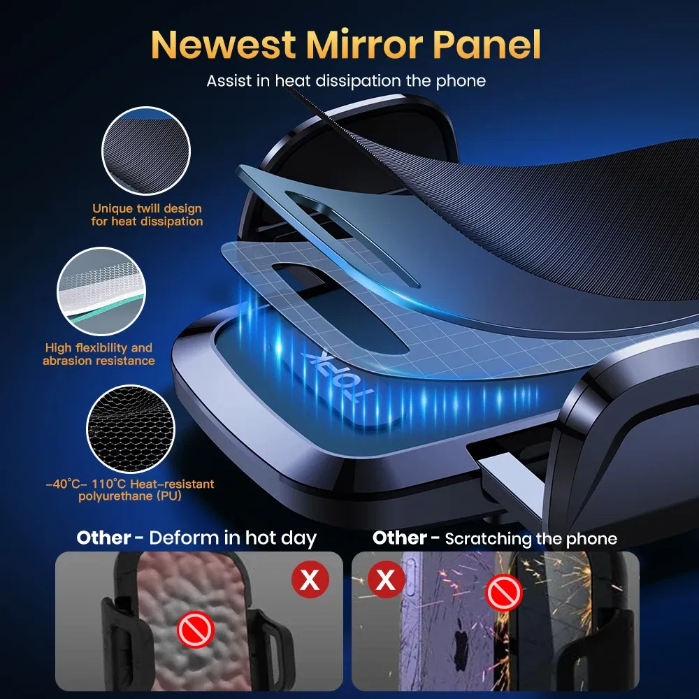 Color: Red - TOPK Car Phone Holder 4 in 1 Super Stable Car Phone Mount for Car Dashboard/Windscreen/Air Vent Compatible with All Mobile Phone