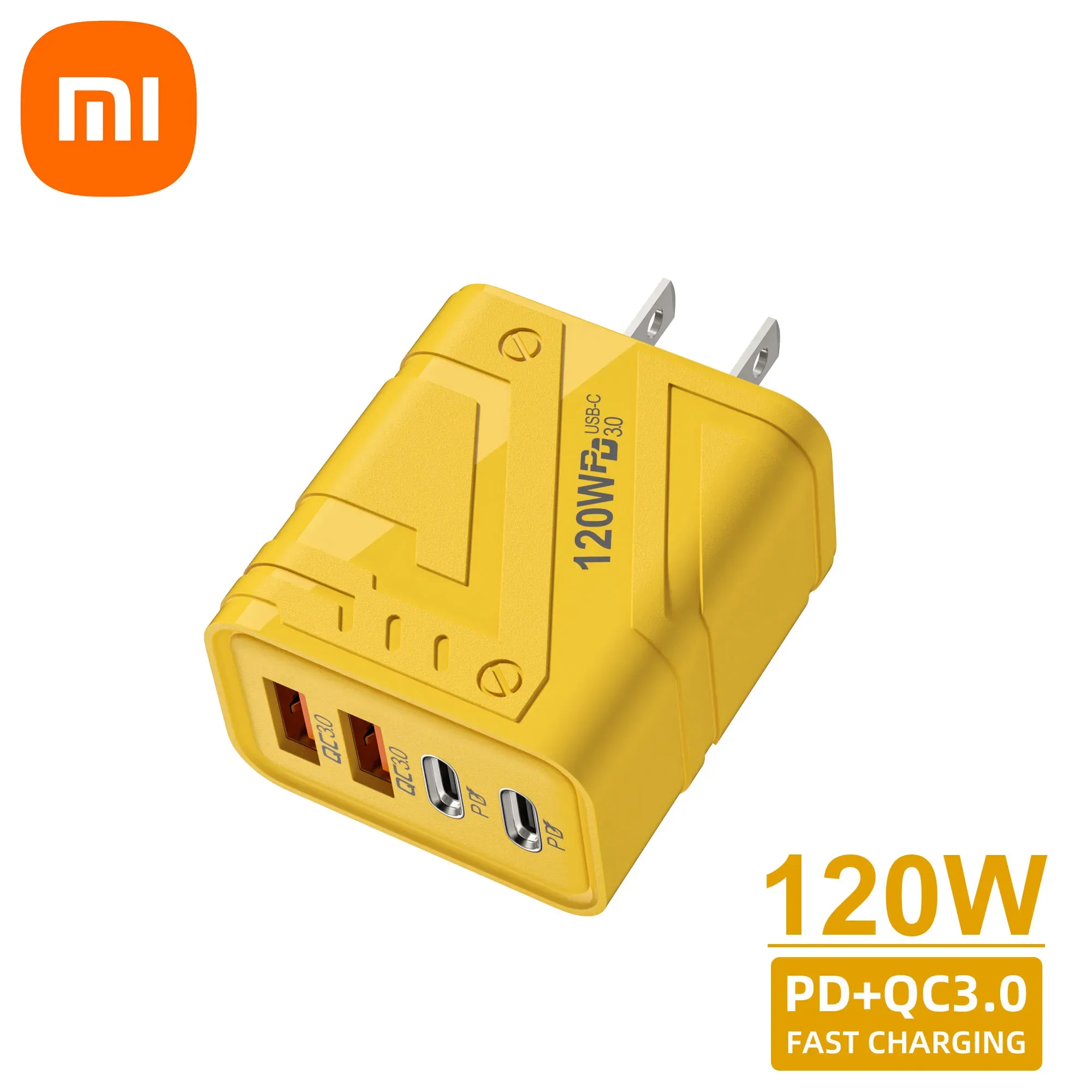 Plug Type: US - Xiaomi 4 Ports Phones Charger 120W Fast Quick Charger USB 3.0  PD Charger Adapter For iPhone Samsung EU US UK Plug Wall Adapter