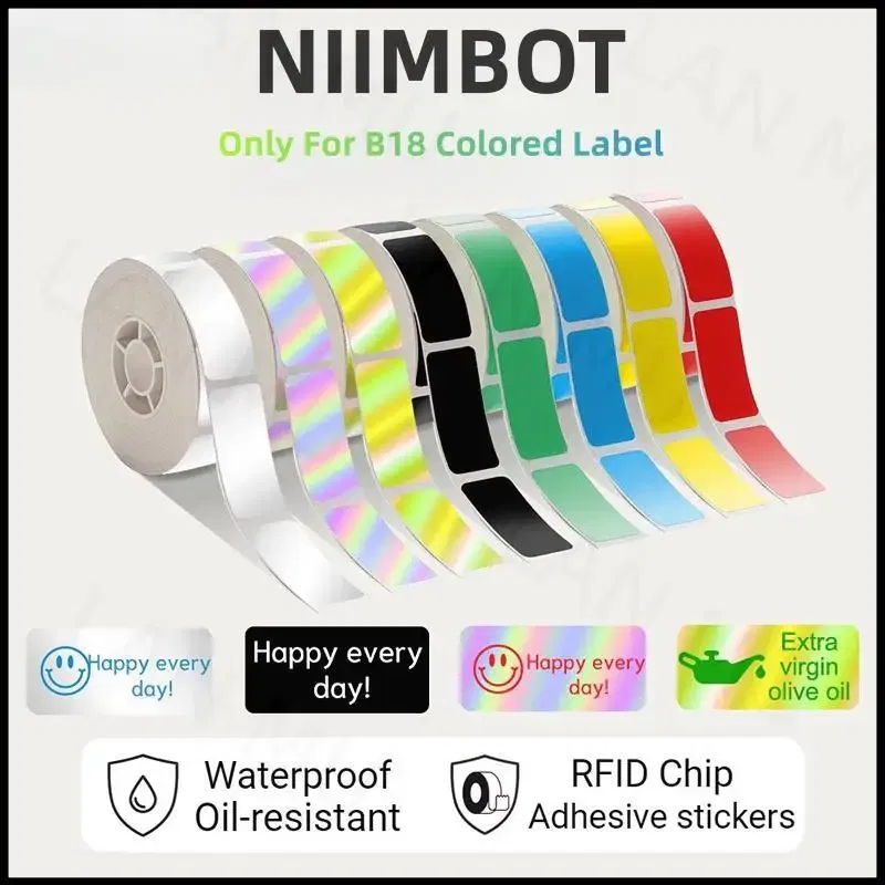color: PURPLE - NIIMBOT B18 Printer label,Tapes for Thermal Transfer Label Printer/Color label , for a long time without fading,14x30mm series.