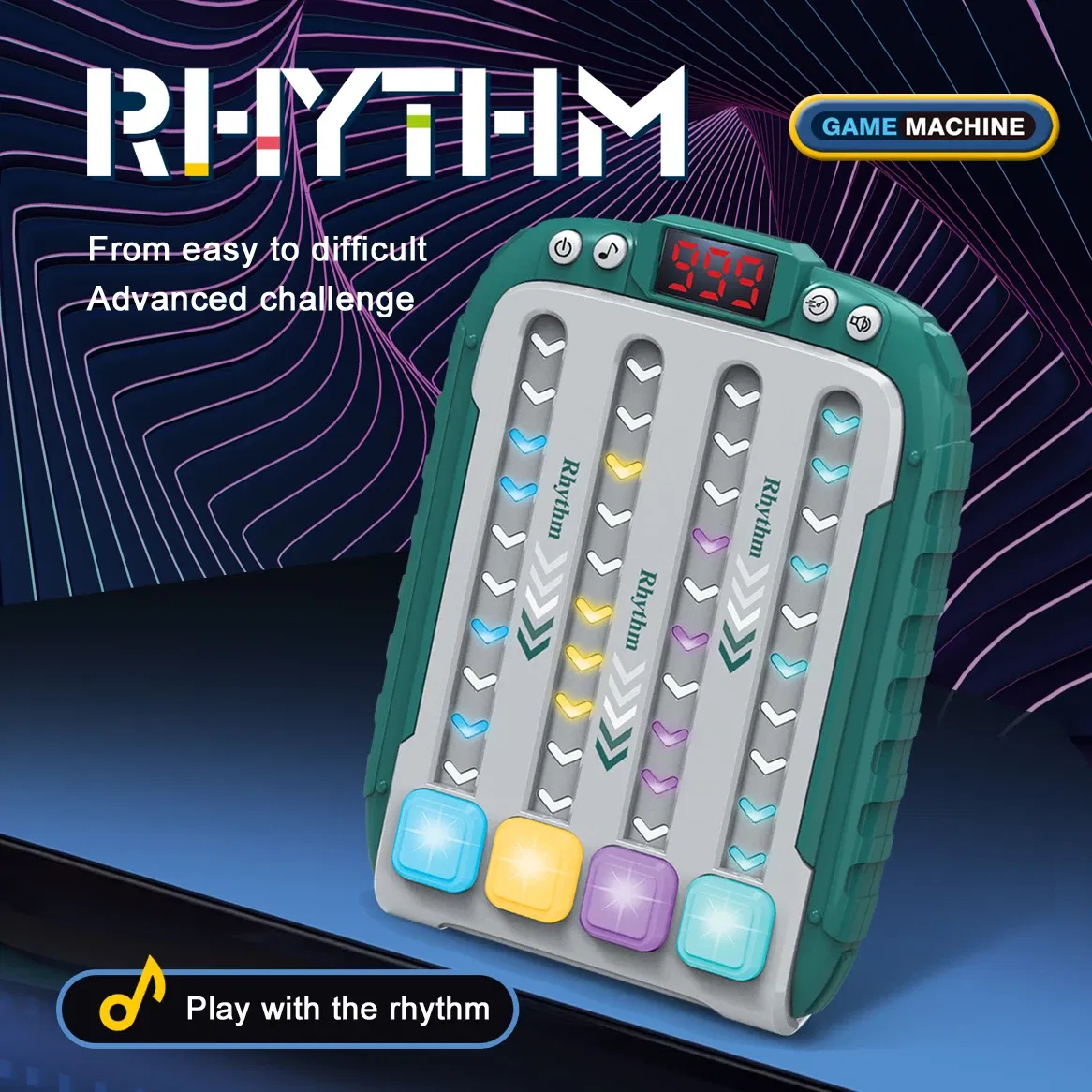 Color: Red - Decompress game consoles Defusing music exercise reflexes Press music children puzzle music pass brain thinking training toys