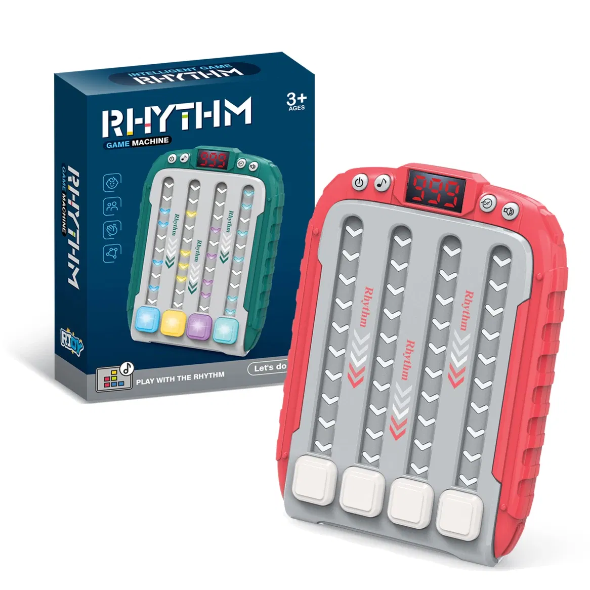 Color: Red - Decompress game consoles Defusing music exercise reflexes Press music children puzzle music pass brain thinking training toys