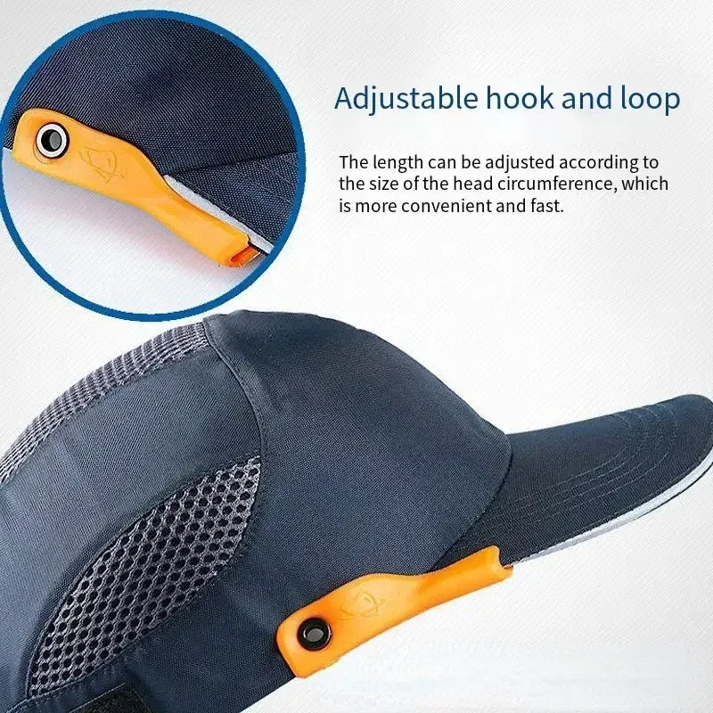Color: Black - Safety Bump Cap with Reflective Stripes Lightweight and Breathable Hard Hat Head Helmet Workplace Construction Site Hat Black