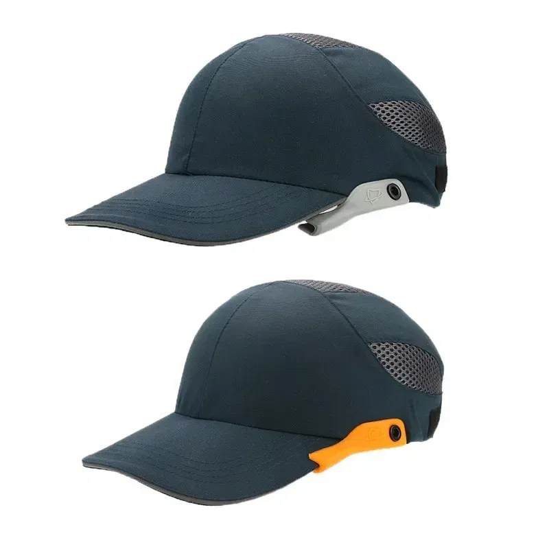 Color: Black - Safety Bump Cap with Reflective Stripes Lightweight and Breathable Hard Hat Head Helmet Workplace Construction Site Hat Black