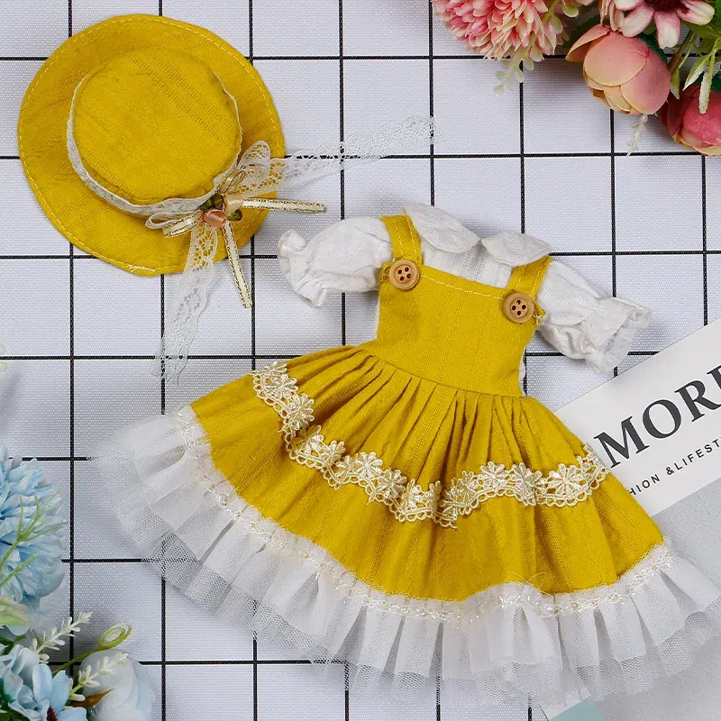 Color: Pink - 30CM BJD Doll Clothes Girl Dress Up Makeup DIY Toys Accessories Dress Princess Doll House Set Children Humanoid Doll Girl Gifts