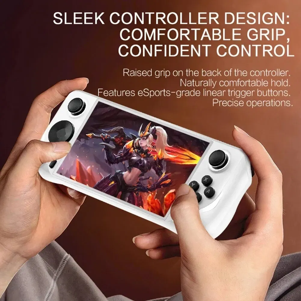 Bundle: Bundle 1, Color: Silver - E6 Retro Portable Handheld Video Game Console 8 Bit 5.0inch Portable Handheld Game Player 6000/3000Games Children Gifts