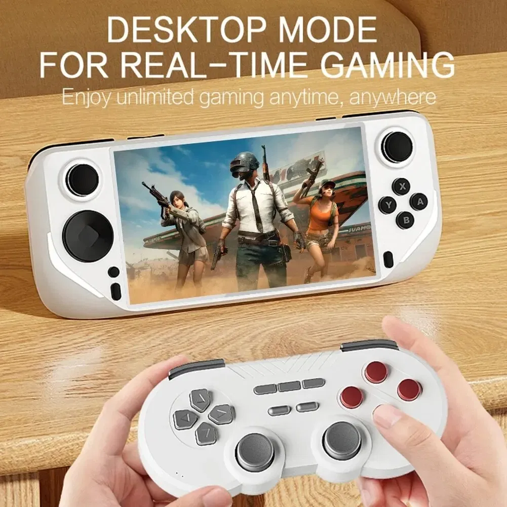 Bundle: Bundle 1, Color: Silver - E6 Retro Portable Handheld Video Game Console 8 Bit 5.0inch Portable Handheld Game Player 6000/3000Games Children Gifts