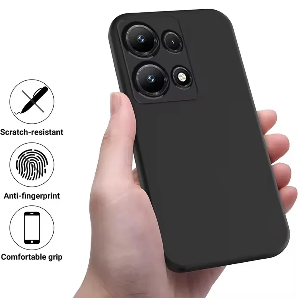 Color: black, Material: ABS - Black Practical Silicone Phone Case For Xiaomi Redmi Note 14 13 12 11 10 9 8 7 Pro Plus 5G 4G 8T 9S 9T 10T 10S 11S 12S Cover