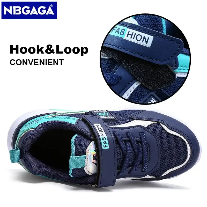 Color: black, Shoe Size: 30 - Children Casual Shoes for Boys Breathable Sneaker Summer Air Mesh Kids Hook&Loop Students School Shoe Size28-40