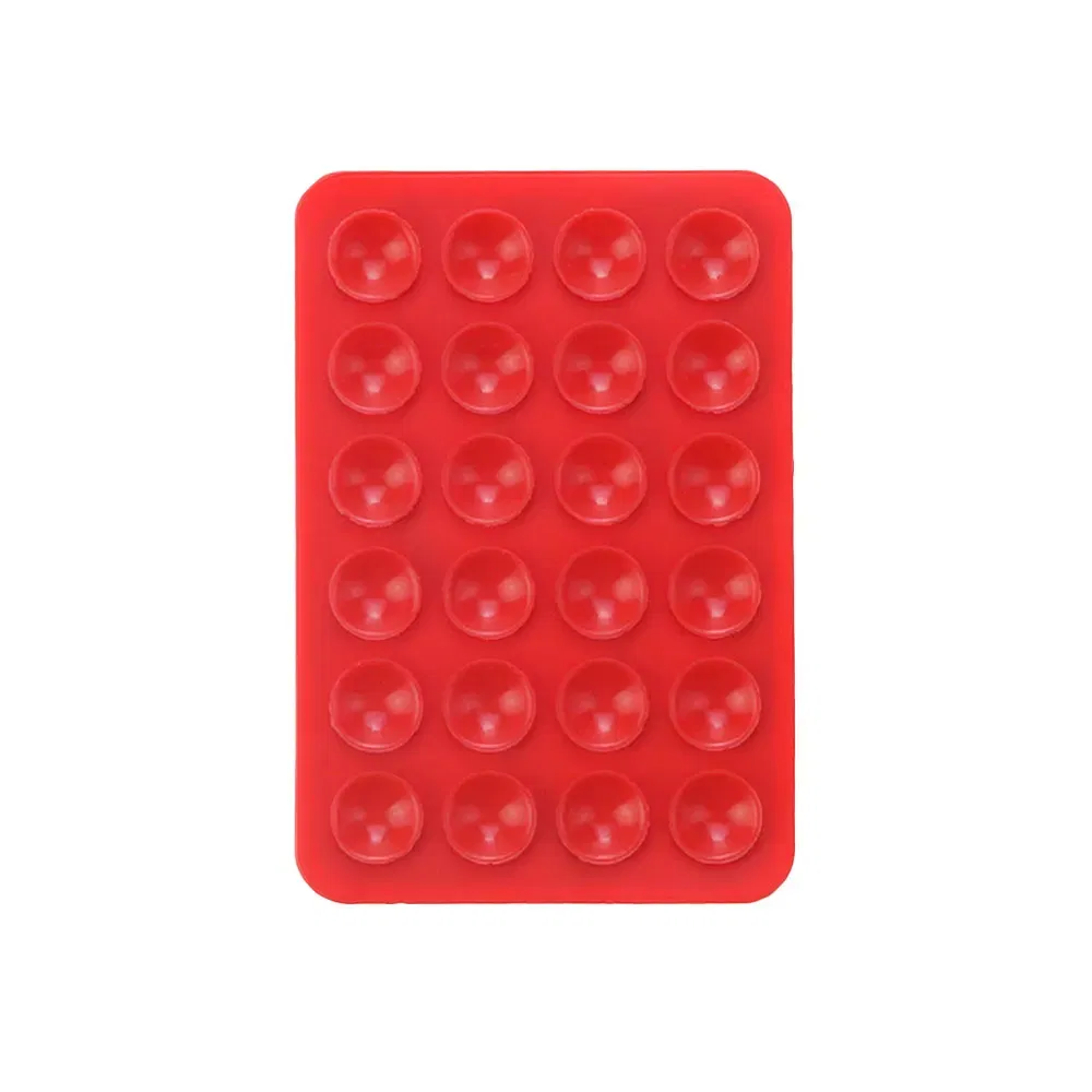 Color: Dark Khaki - Silicone World Square Silicone Mobile Phone Fixing Suction Cup Car Mounted Bracket Phone Case Universal Anti Slip Suction Cup