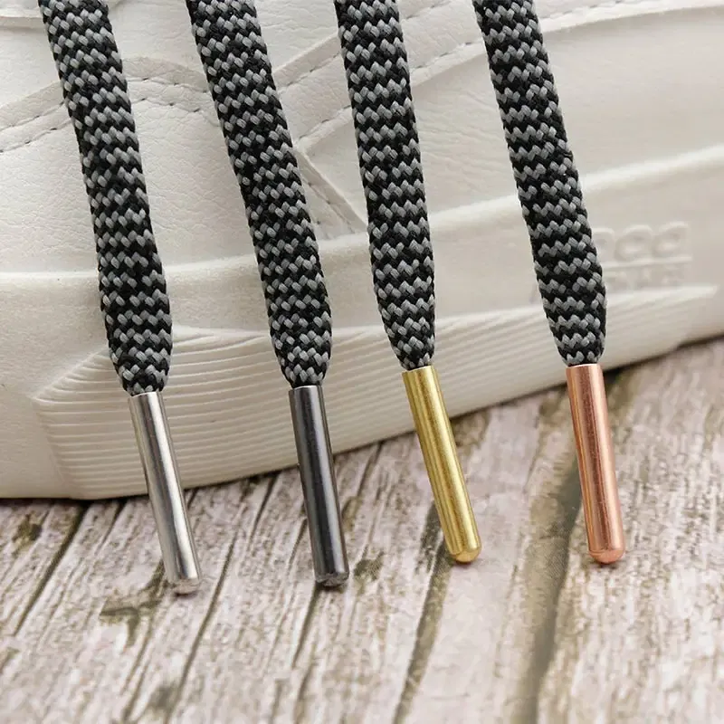 Color: Gold, Ships From: CHINA - Weiou New 4pcs 1 Set of 4x22mm Seamless Metal Shoelaces Tips Head Replacement Repair Aglets DIY Sneaker Kits Silver Gold Black