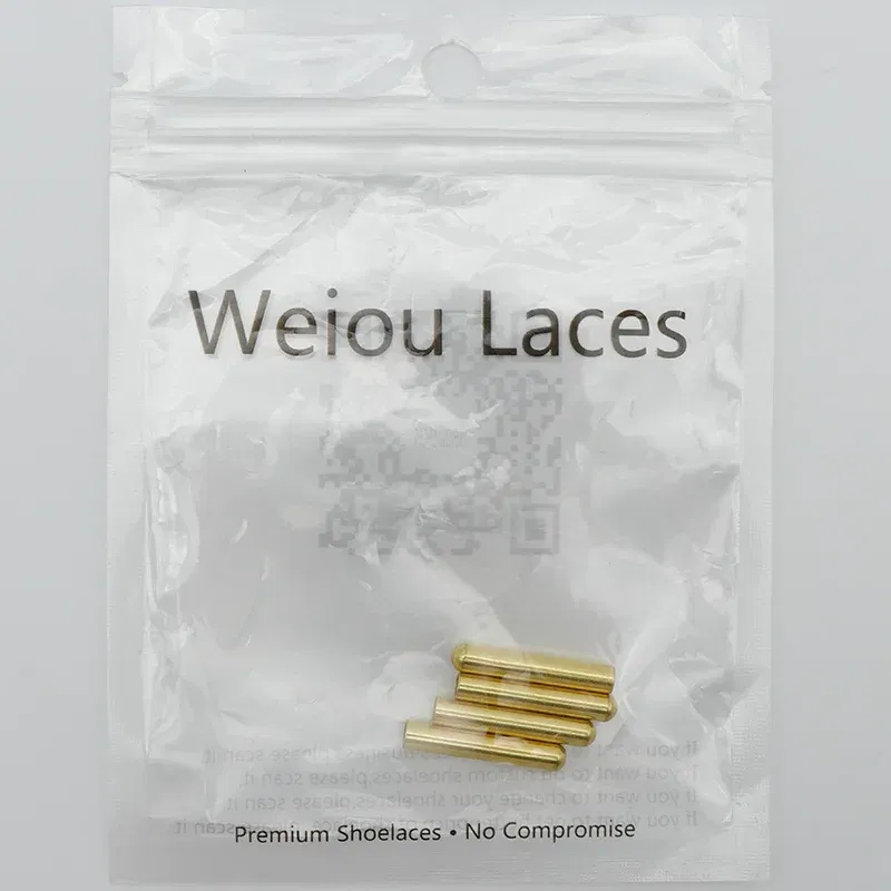Color: Gold, Ships From: CHINA - Weiou New 4pcs 1 Set of 4x22mm Seamless Metal Shoelaces Tips Head Replacement Repair Aglets DIY Sneaker Kits Silver Gold Black