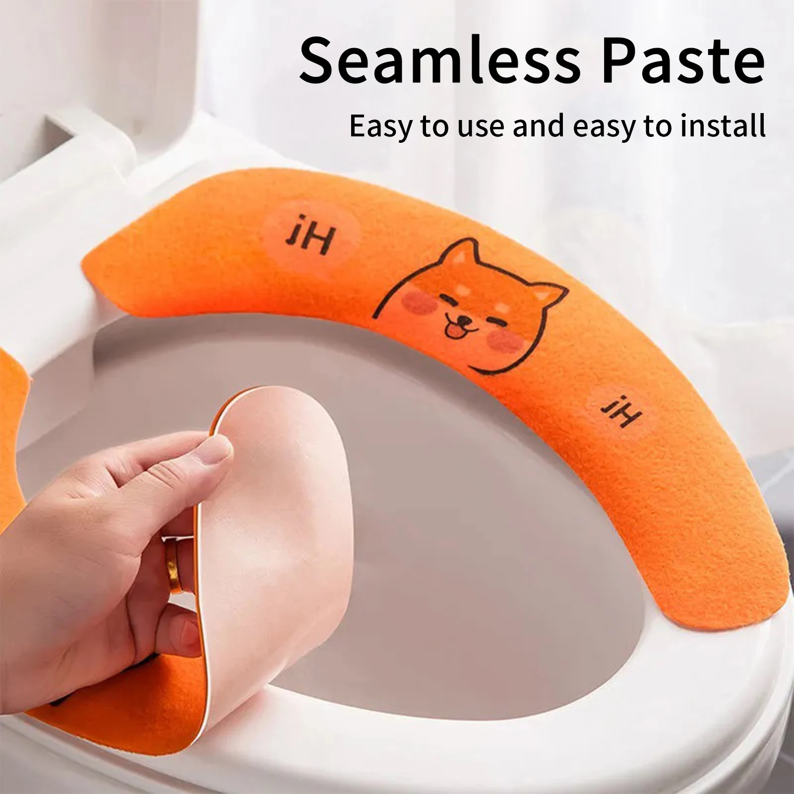 Color: Yellow, Ships From: CN - Toilet Cover Cartoon Soft Toilet Seat Cushion Washable Plush Toilet Seat Covers Pads Electrostatic Adsorption Easy Installation