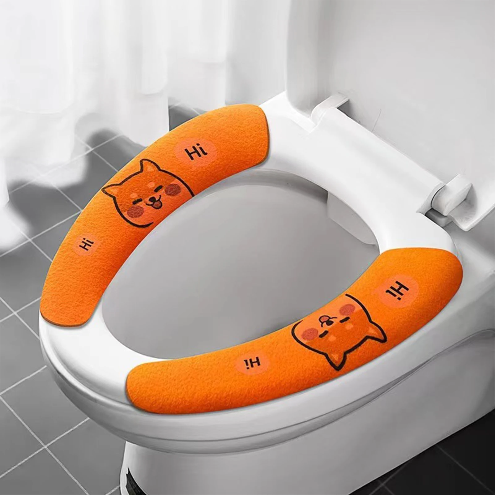 Color: Yellow, Ships From: CN - Toilet Cover Cartoon Soft Toilet Seat Cushion Washable Plush Toilet Seat Covers Pads Electrostatic Adsorption Easy Installation