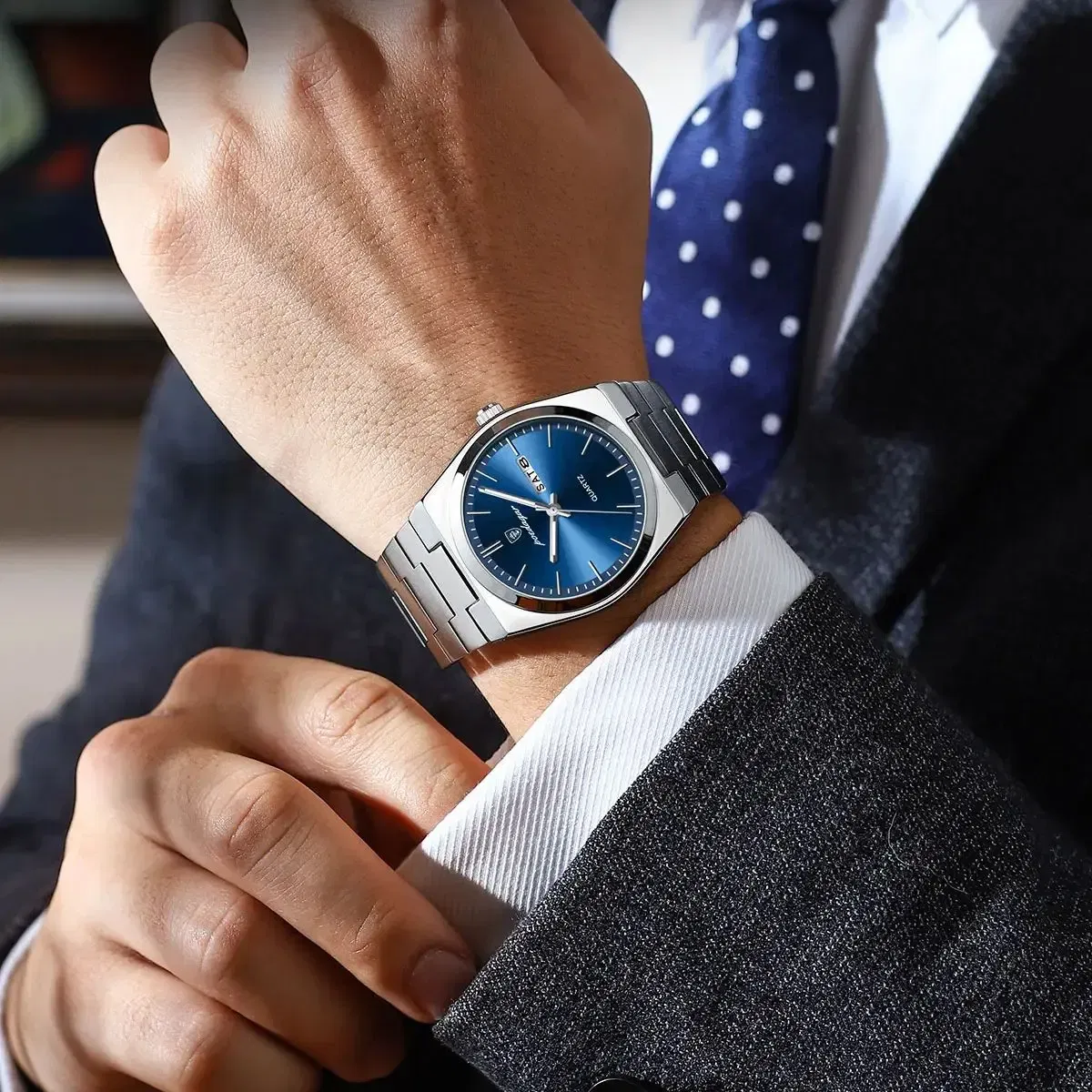 Color: Rose - POEDAGAR Luxury Watch For Man Waterproof Luminous Date Week Stainless Steel Men Watch Casual Quartz Men's Watches Male Clock+box