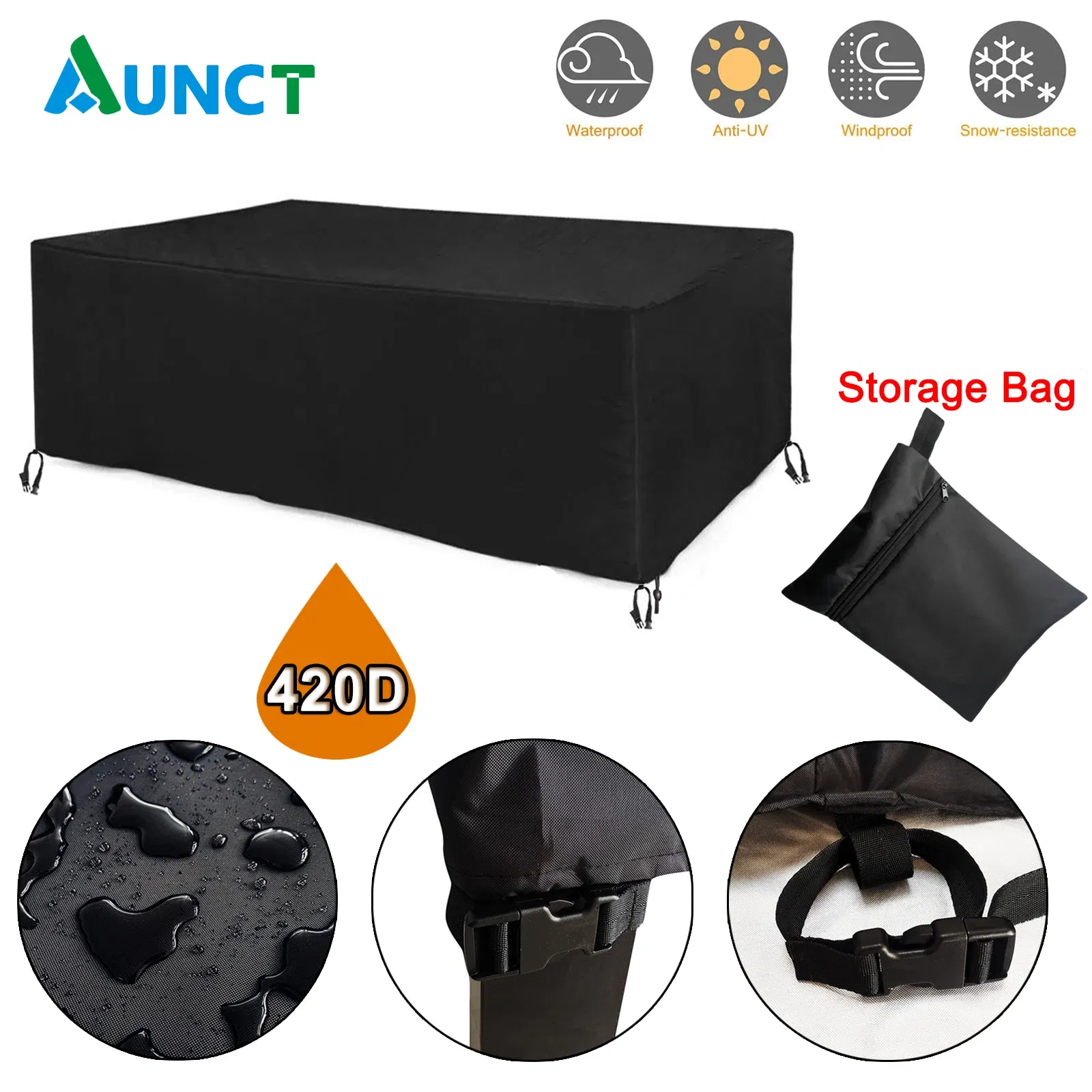 Specification: 213*213*74CM - Heavy duty Waterproof Patio Furniture Cover Rectangular Garden Rain Snow Outdoor Cover for Sofa Table Chair Wind-Proof Anti-UV
