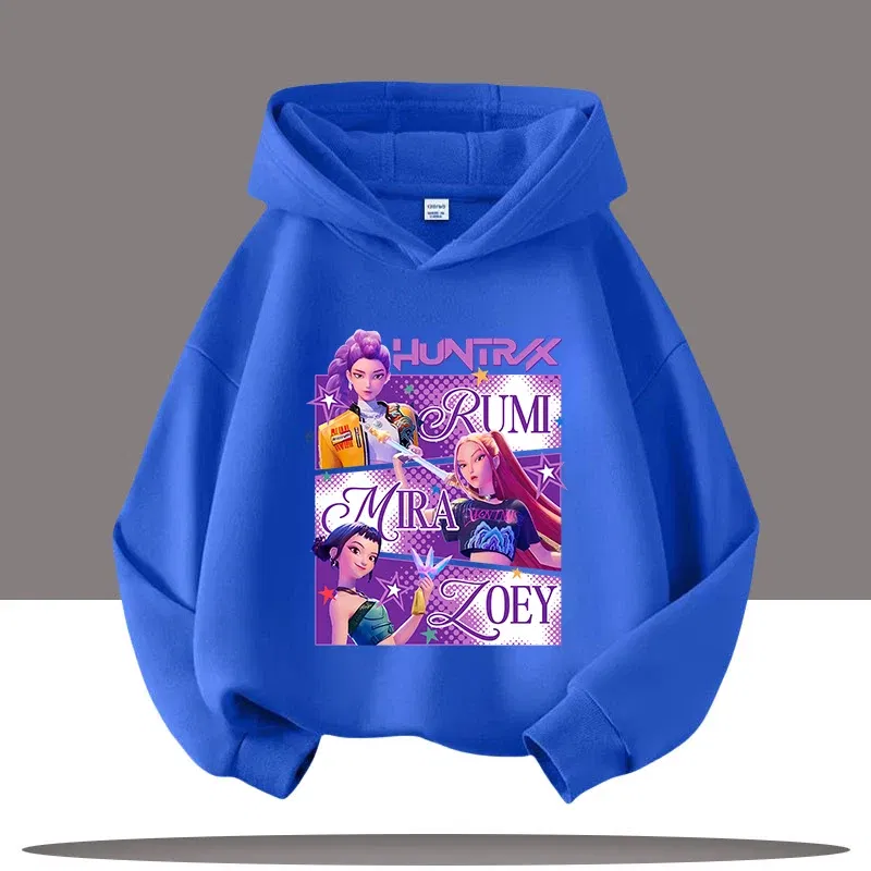 Color: Lavender, Kid Size: 8 - Y2K KPop Demon Hunters Hoodies Teenage Girls Boys Rumi KPop Demon Hunters Hoody Autumn Casual Long Sleeve Children's Clothing