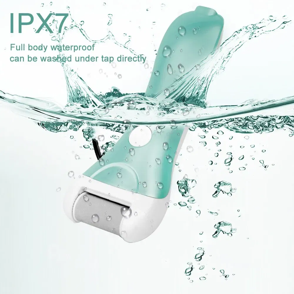 Color: Green - Electric Foot File Pedicure Tools Feet Callus Removers Rechargeable Foot Scrubber Feet Care for Dead, Hard Cracked Dry Skin