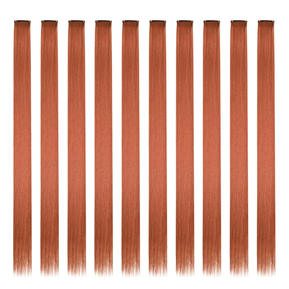Color: P18/22, Stretched Length: 22inches, Ships From: CHINA - Synthetic 10 Pcs Straight Hair Extensions Clip in Hairpieces 22 Inch Hightlight Colorful Hair for Women Party Cosplay Gifts