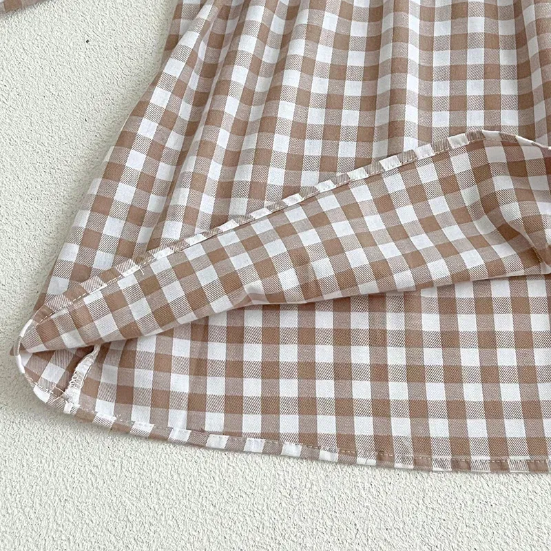 Color: Red, Kid Size: 5 - Spring Autumn Kids Baby Girls Long Sleeve Sweet Doll Collar Plaid Princess Dress Kids Baby Girls Dress Children Clothes Dress