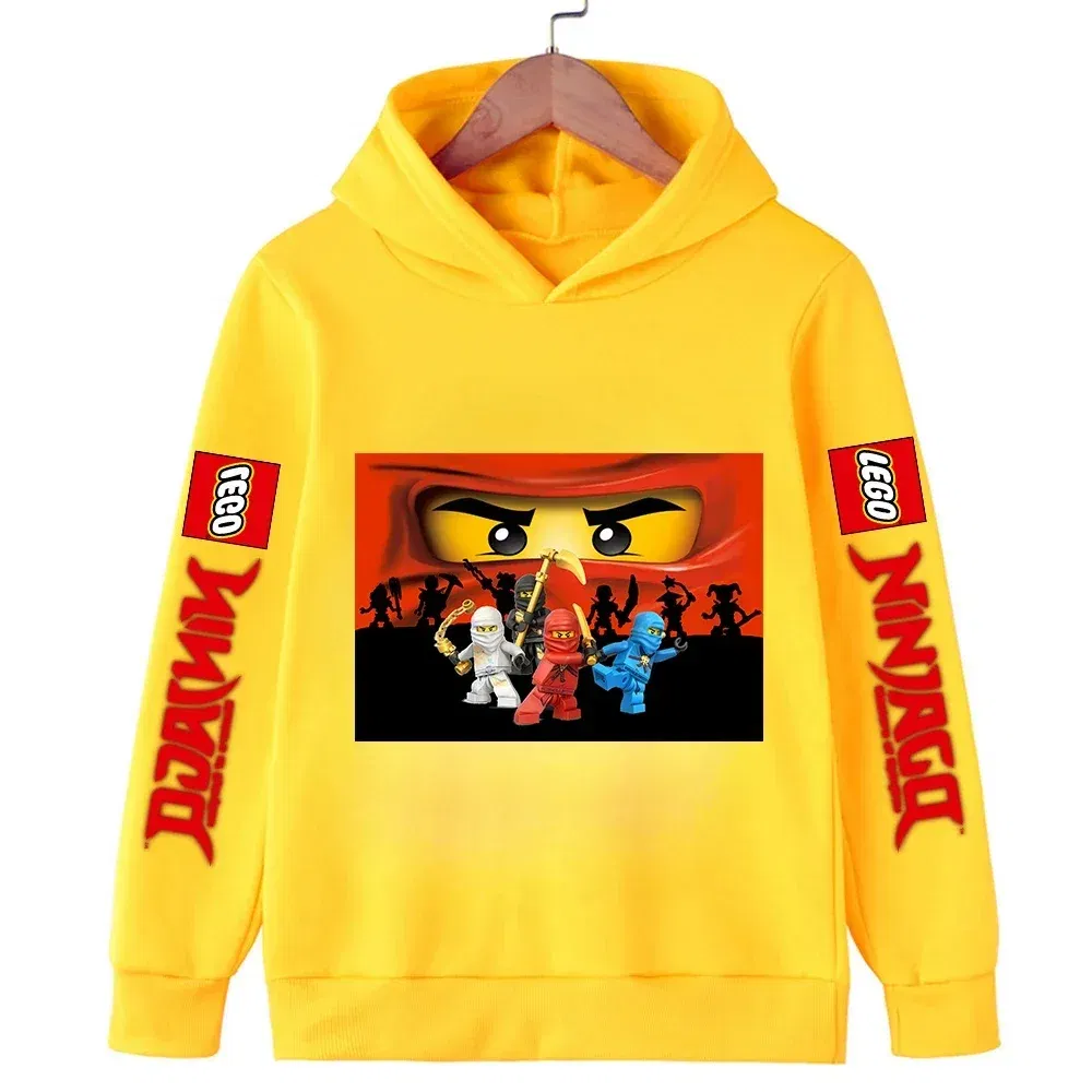 Color: PURPLE, Kid Size: 24M - Lego Phantom Ninja Cartoon Children's Hooded Hoodies Casual Sports Sweatshirt 3-13 Year Old Boy Kid Baby Girls Clothes Pullover