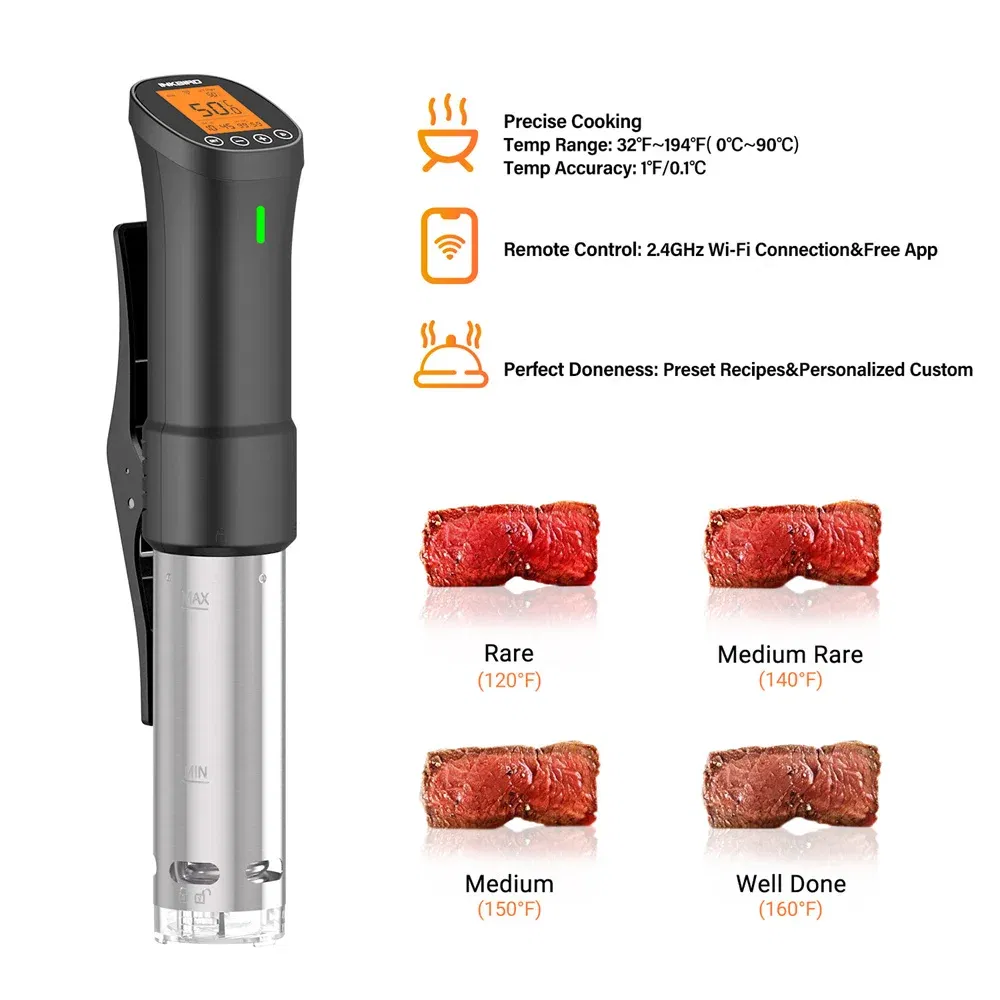 Color: Silver, Ships From: CHINA - INKBIRD Culinary Sous Vide ISV-200W Wi-Fi Precision Cooker Powerful&Durable Immersion Circulator with Stainless Steel Components