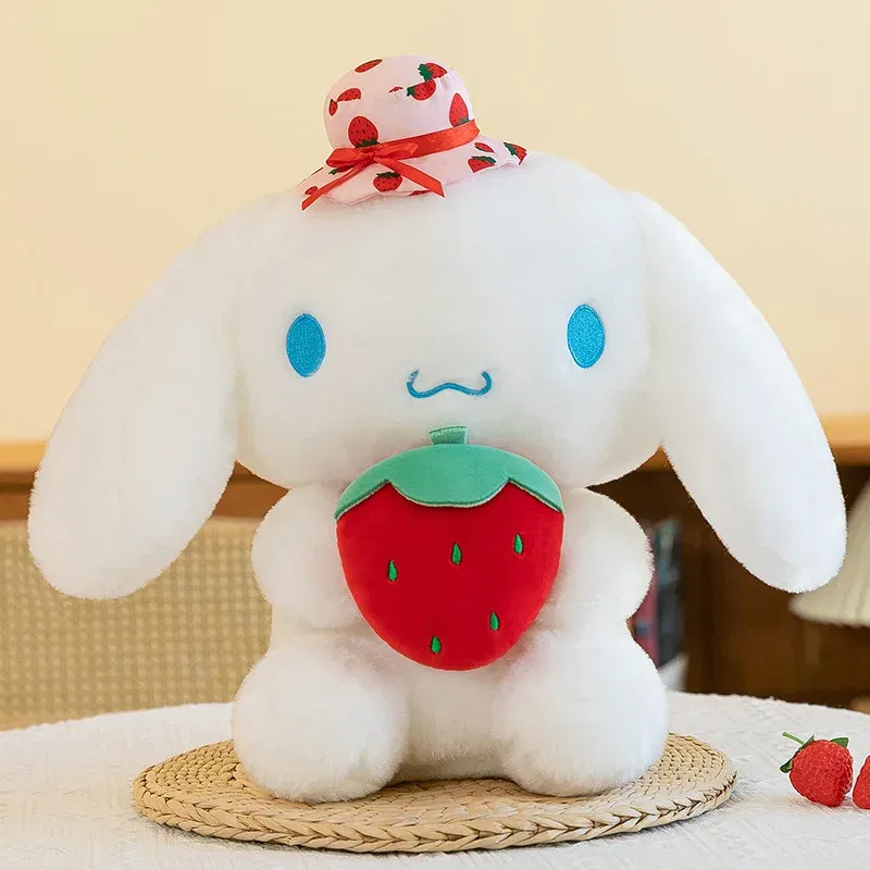 Color: WHITE, Height: 11cm-30cm - 25cm Cute Melody Doll Sanrio Fresh Strawberry Cinnamoroll Dog Series Pochacco Plush Toys Dolls Pillow Gifts for Kids