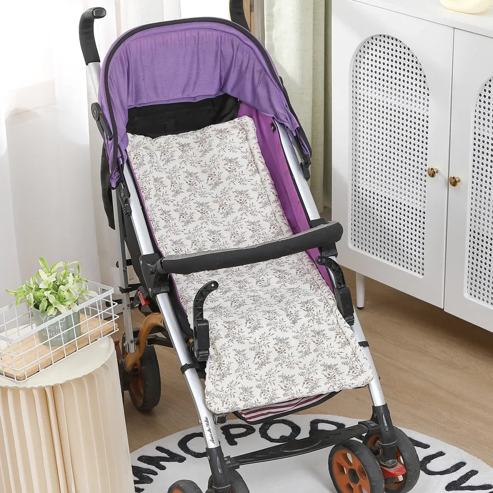Color: Ivory - Baby Stroller Seat Cushion Soft Mattress Kids Pushchair Car Mat Stroller Accessories