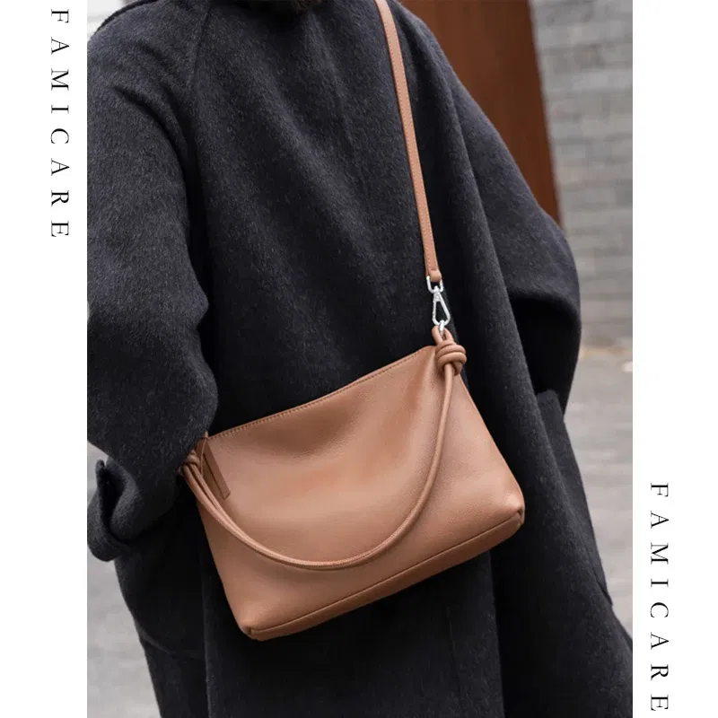 Summer New Women's Solid Color Armpit Tote Handbag Lady Simple Commuting Large Capacity Single Shoulder Crossbody Dumpling Bag